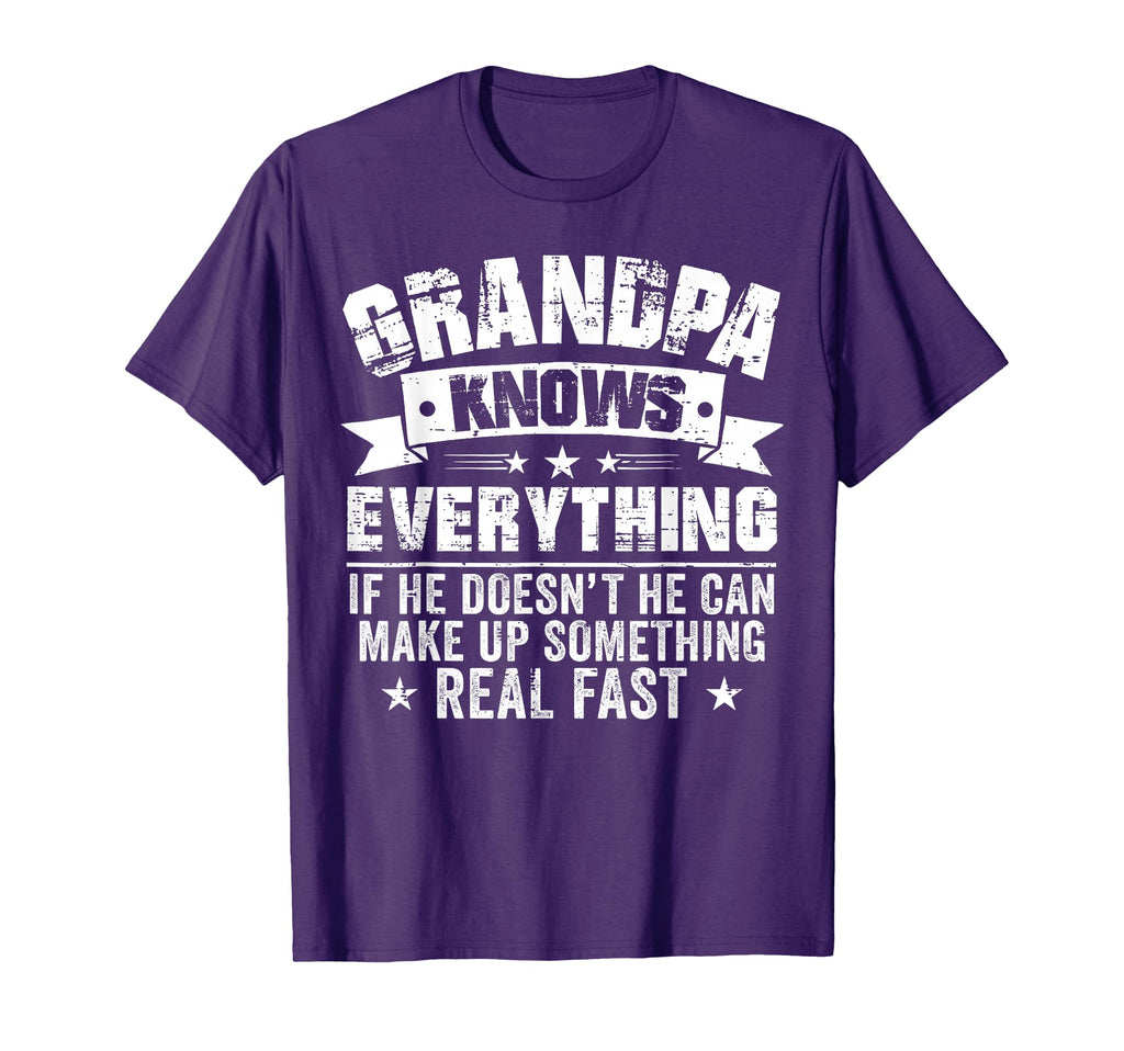 Funny Grandpa Knows Everything Fathers T-Shirt - Unique Graphic Men Women - T-Shirt, Sweatshirt, Hoodie