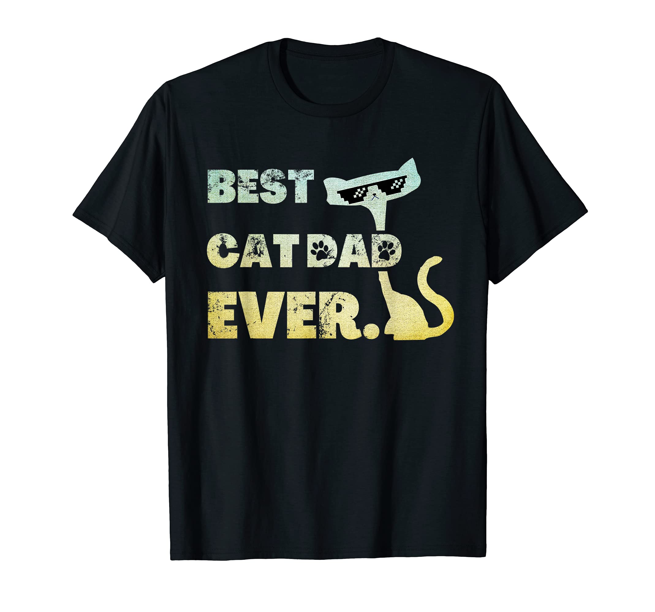 Funny Best Cat Dad Ever Cat Sunglasses T-Shirt - Minimalist Print Unisex - T-Shirt, Sweatshirt, Hoodie