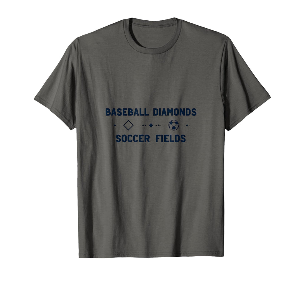 Mom Baseball Diamonds Soccer Fields T-Shirt - Custom Art Print Unisex - T-Shirt, Sweatshirt, Hoodie