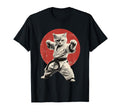 Cat Karate Judo Japan Japanese Flag T-Shirt - Minimalist Print for Adults - T-Shirt, Sweatshirt, Hoodie