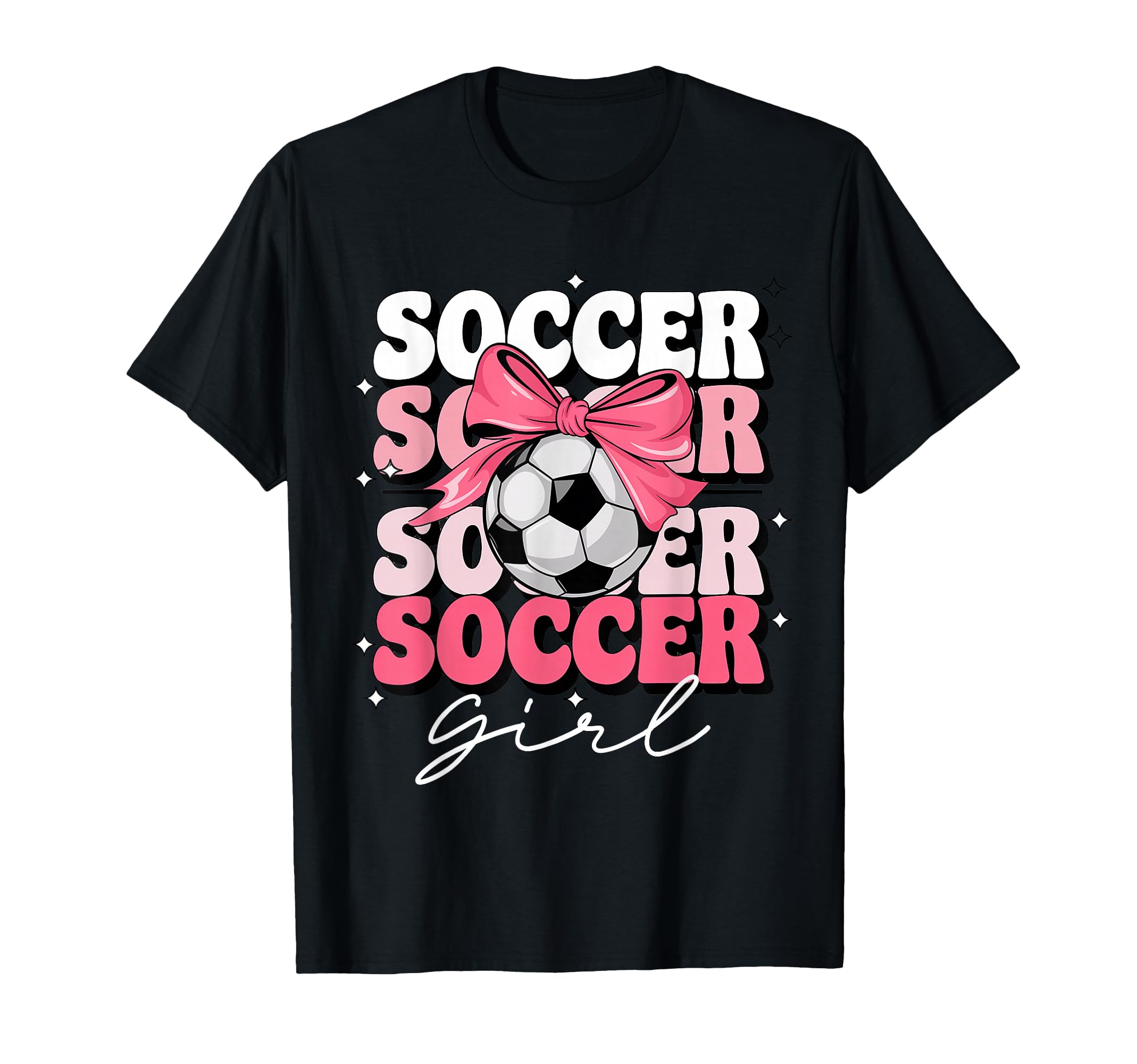 Groovy Soccer Coquette Bow Soccer T-Shirt - Trendy Graphic Men Women - T-Shirt, Sweatshirt, Hoodie