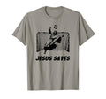 Jesus Saves Jesus Saved Soccer Goal T-Shirt - Novelty Apparel for Adults - T-Shirt, Sweatshirt, Hoodie