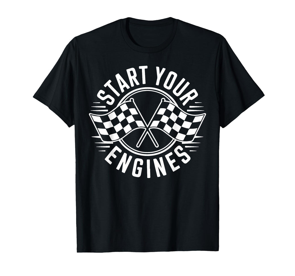 Checkered Flag Race Car Racing Family T-Shirt - Unique Graphic Unisex - T-Shirt, Sweatshirt, Hoodie