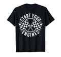 Checkered Flag Race Car Racing Family T-Shirt - Unique Graphic Unisex - T-Shirt, Sweatshirt, Hoodie
