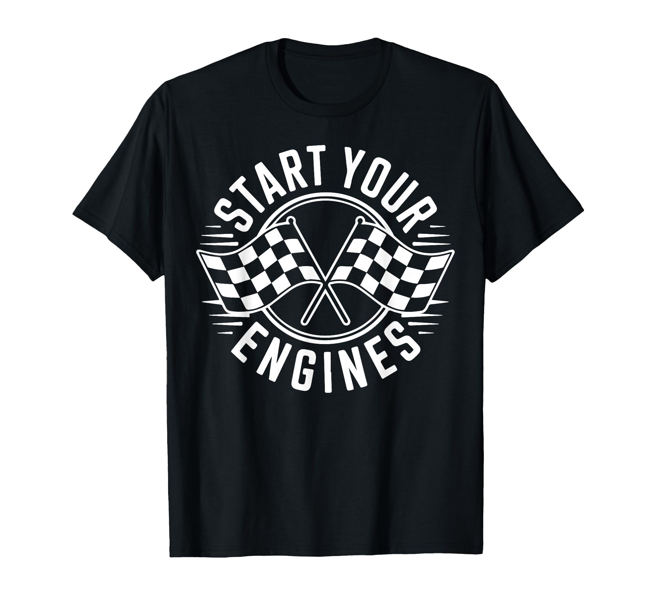 Checkered Flag Race Car Racing Family T-Shirt - Unique Graphic Unisex - T-Shirt, Sweatshirt, Hoodie