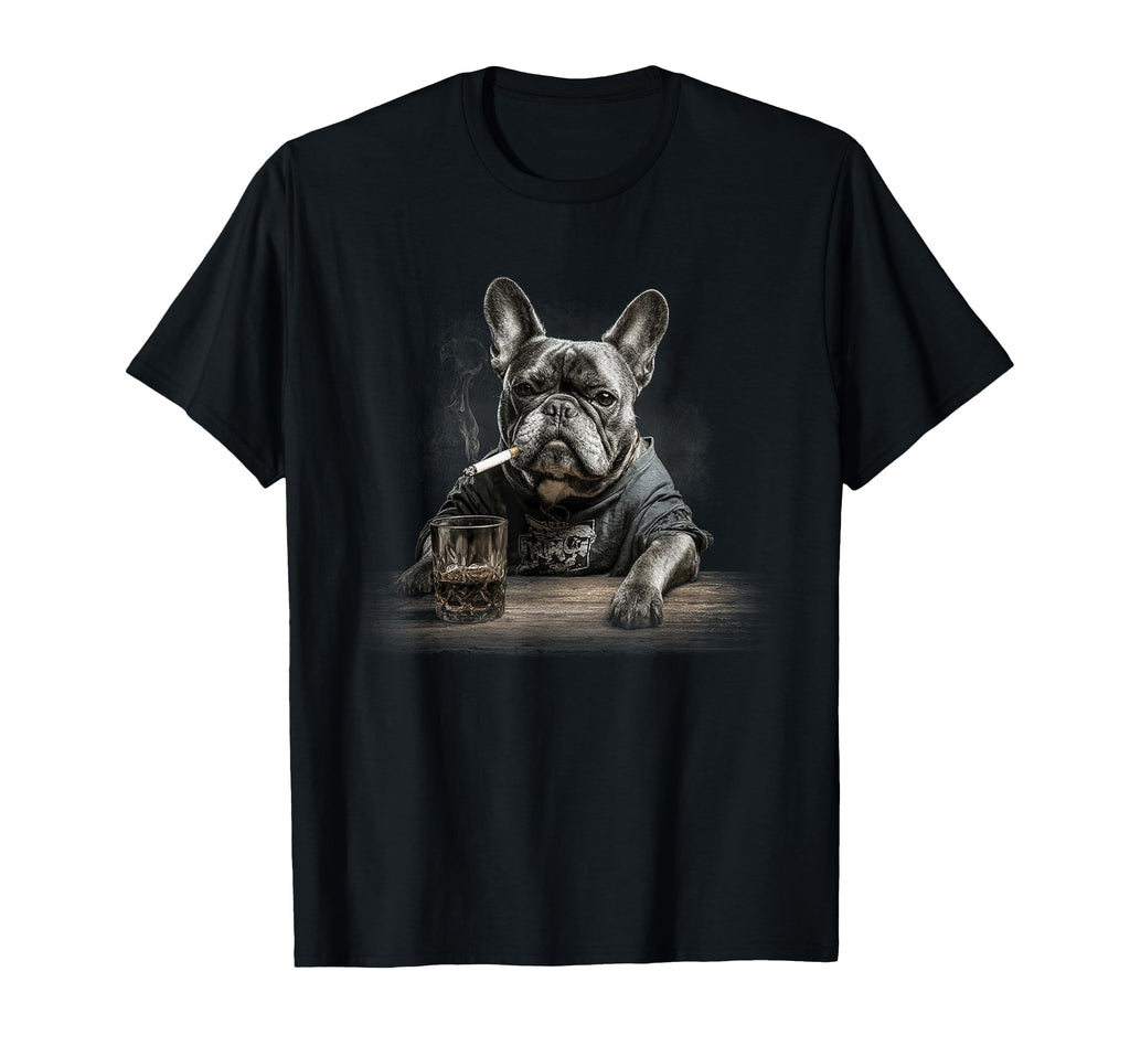 Smoking French Bulldog Funny Dog T-Shirt - Aesthetic Graphic Unisex - T-Shirt, Sweatshirt, Hoodie