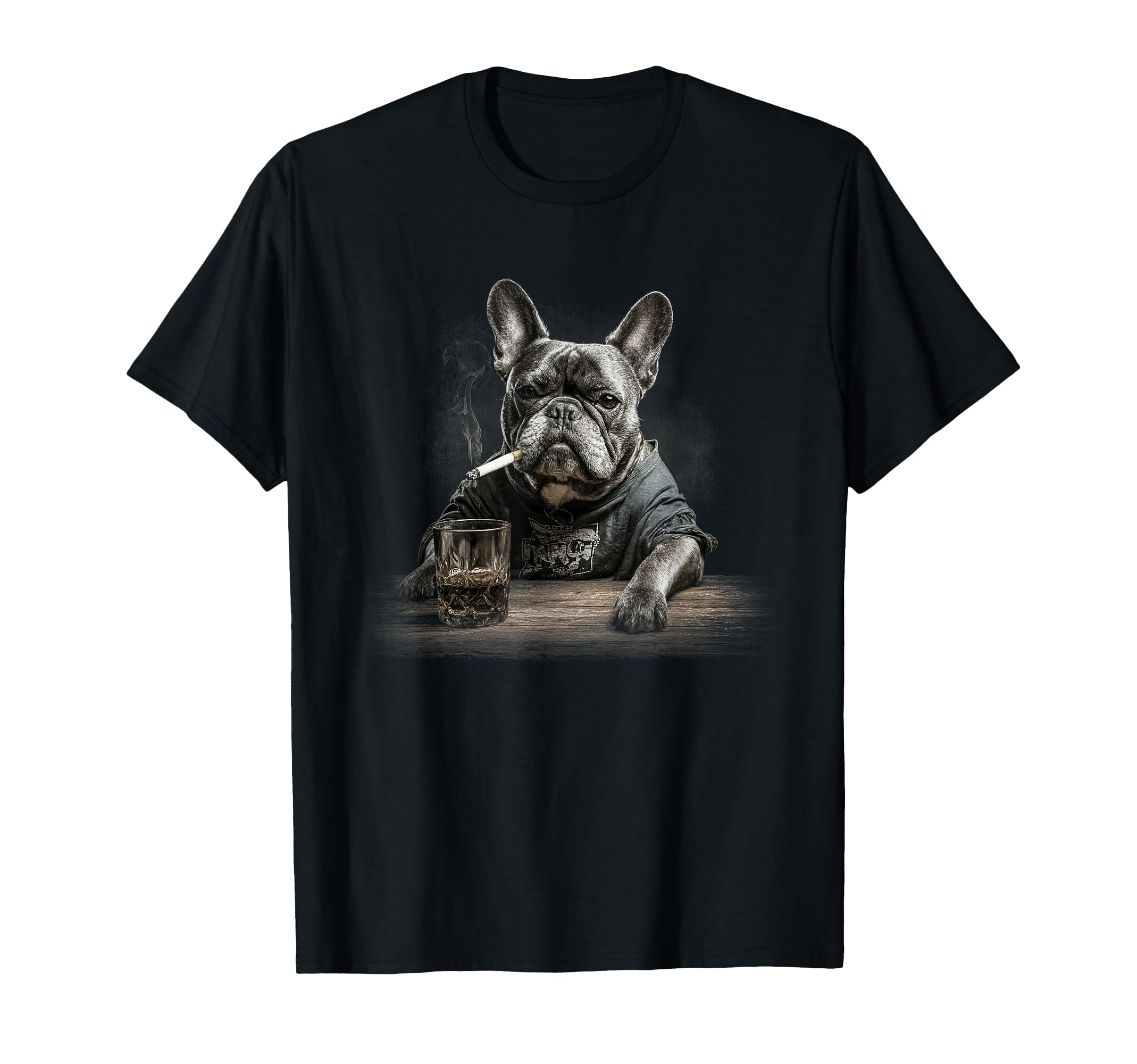 Smoking French Bulldog Funny Dog T-Shirt - Aesthetic Graphic Unisex - T-Shirt, Sweatshirt, Hoodie