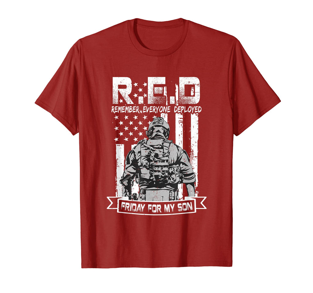 Wear Red Son Support Military Mom Red T-Shirt - Novelty Apparel for Adults - T-Shirt, Sweatshirt, Hoodie