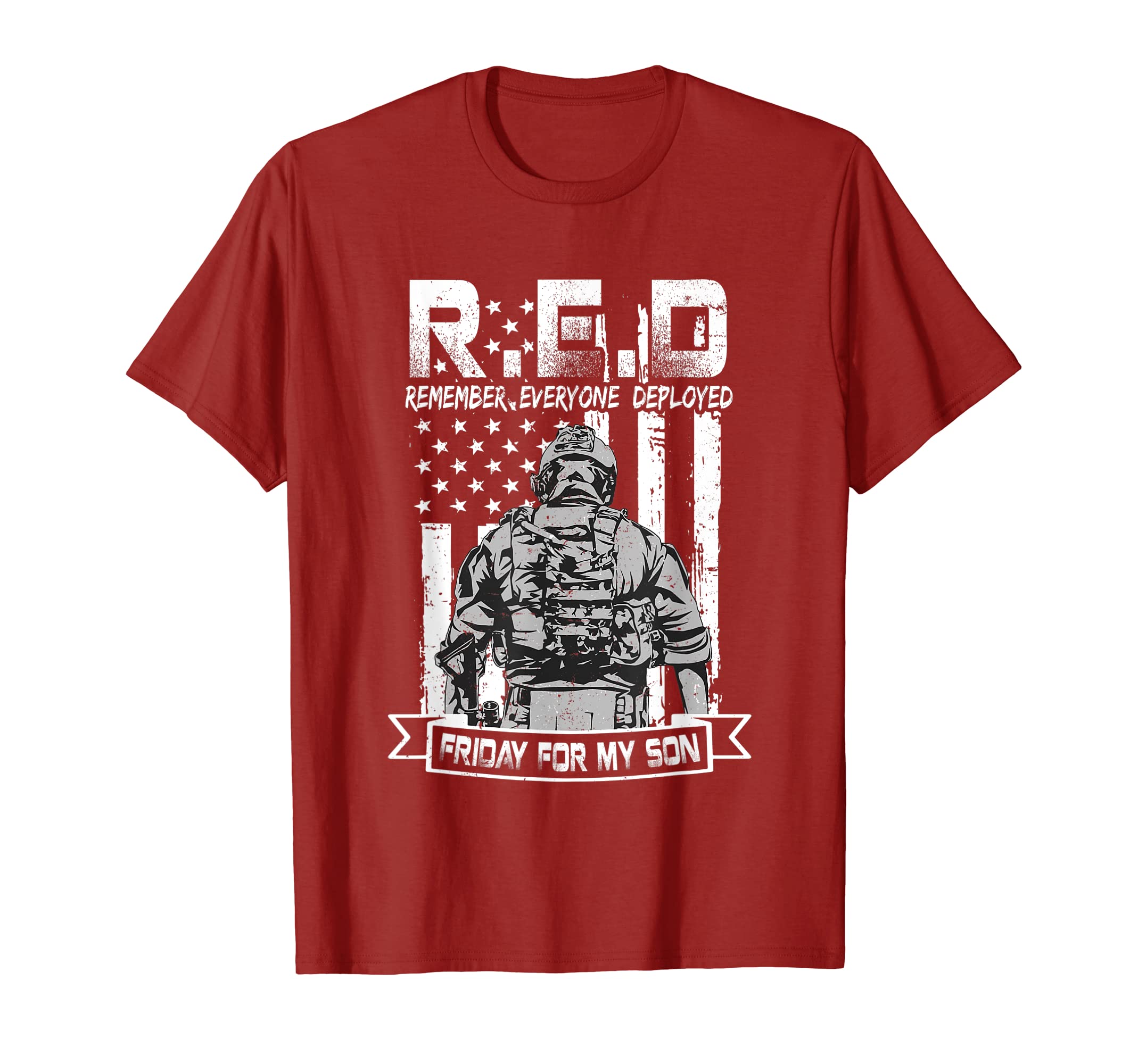 Wear Red Son Support Military Mom Red T-Shirt - Novelty Apparel for Adults - T-Shirt, Sweatshirt, Hoodie
