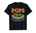 Pops Knows Everything Papa Grandpa T-Shirt - Fun Novelty Design for Adults - T-Shirt, Sweatshirt, Hoodie