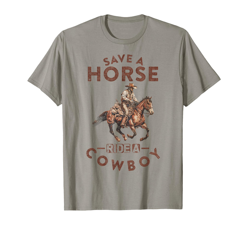 Save Horse Ride Cowboy Horseback T-Shirt - Trendy Graphic for Adults - T-Shirt, Sweatshirt, Hoodie