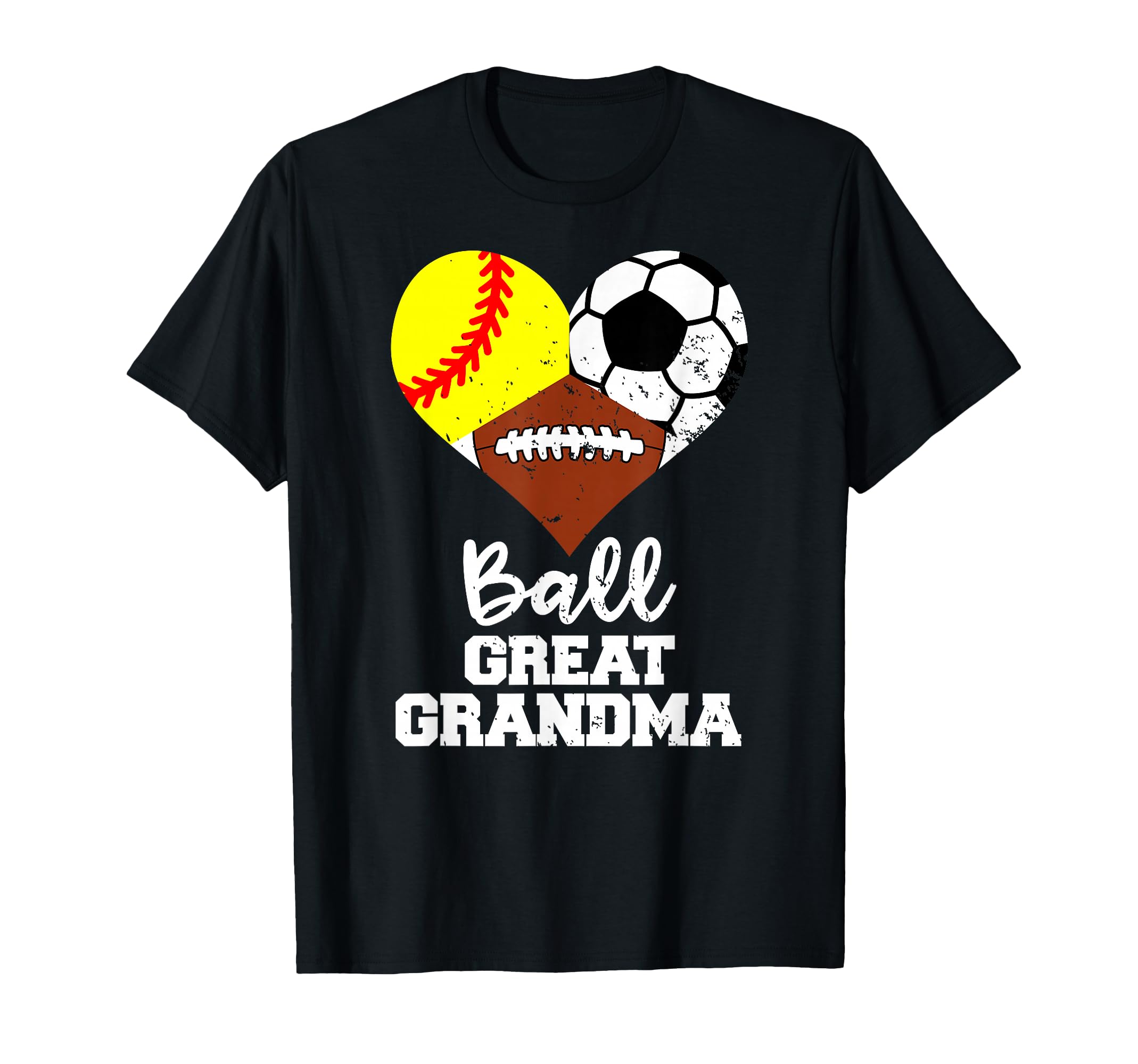 Ball Great Grandma Heart Softball T-Shirt - Casual Everyday Wear Men Women - T-Shirt, Sweatshirt, Hoodie
