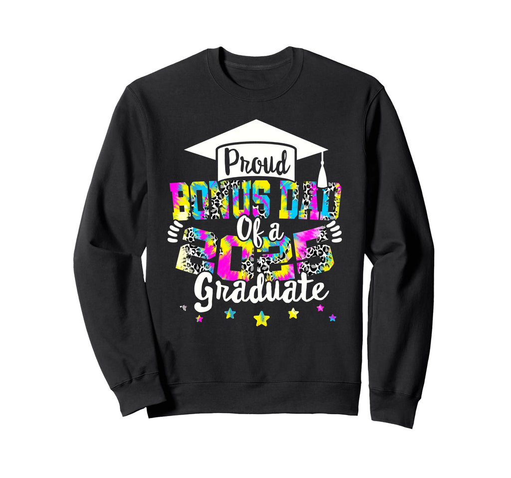 Bonus Dad 2025 Graduate Tie Dye Sweatshirt - Minimalist Print for Adults - T-Shirt, Sweatshirt, Hoodie