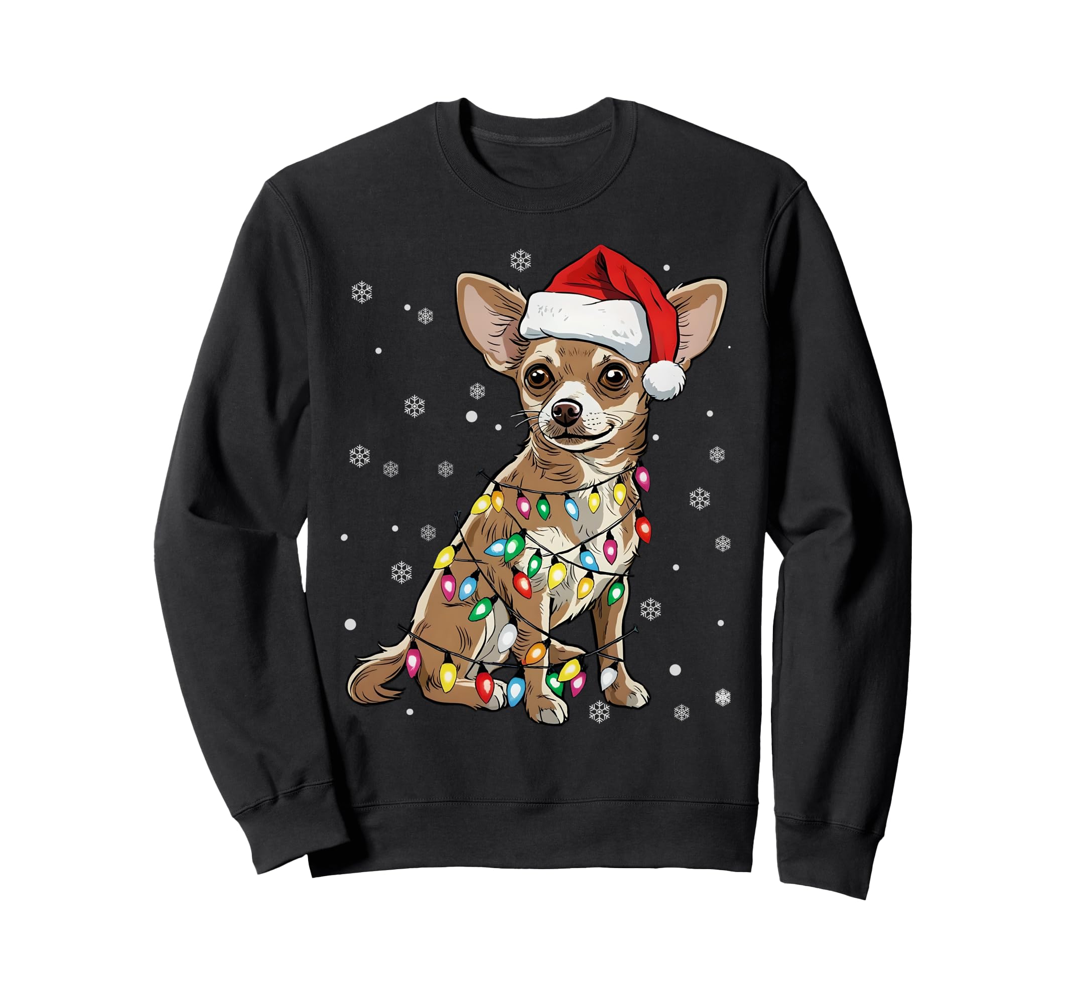 Chihuahua Santa Hat Light Chihuahua Sweatshirt - Trendy Graphic Unisex - T-Shirt, Sweatshirt, Hoodie