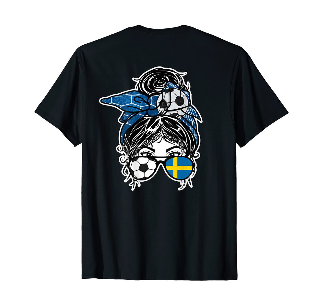 Messy Bun Hair Swedish Soccer Sweden Jersey T-Shirt - Graphic Print Unisex - T-Shirt, Sweatshirt, Hoodie