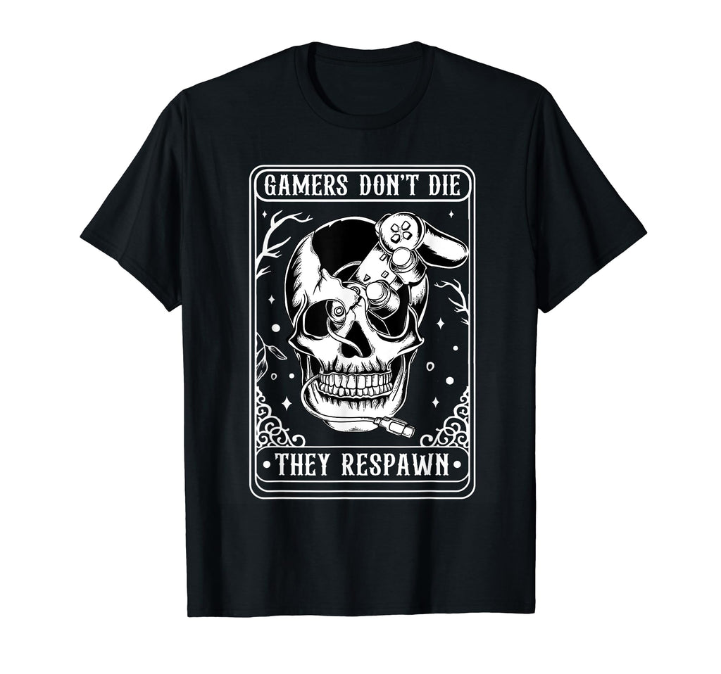 Halloween Skull Gamers Dont Die We T-Shirt - Graphic Print for Adults - T-Shirt, Sweatshirt, Hoodie