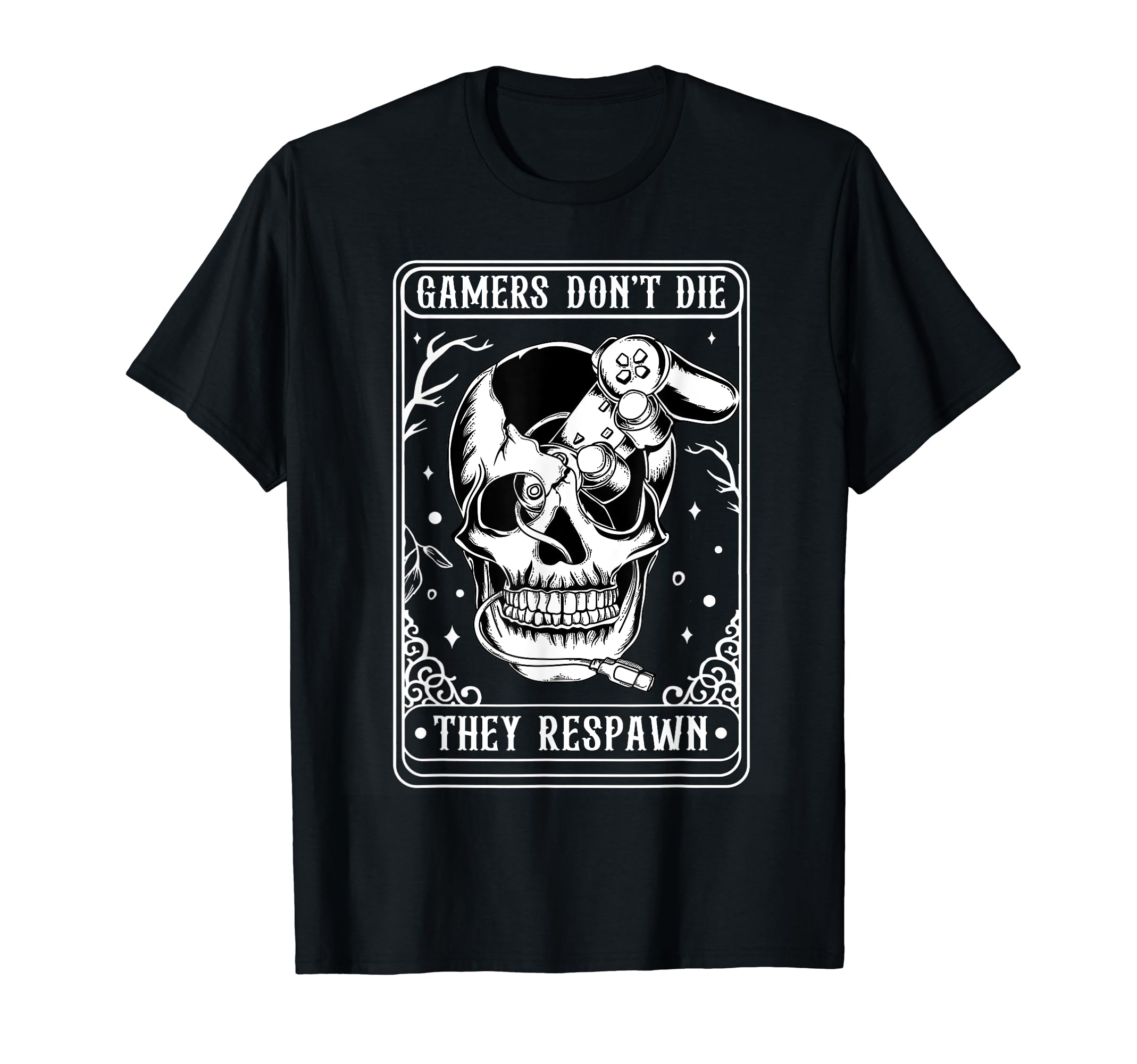 Halloween Skull Gamers Dont Die We T-Shirt - Graphic Print for Adults - T-Shirt, Sweatshirt, Hoodie