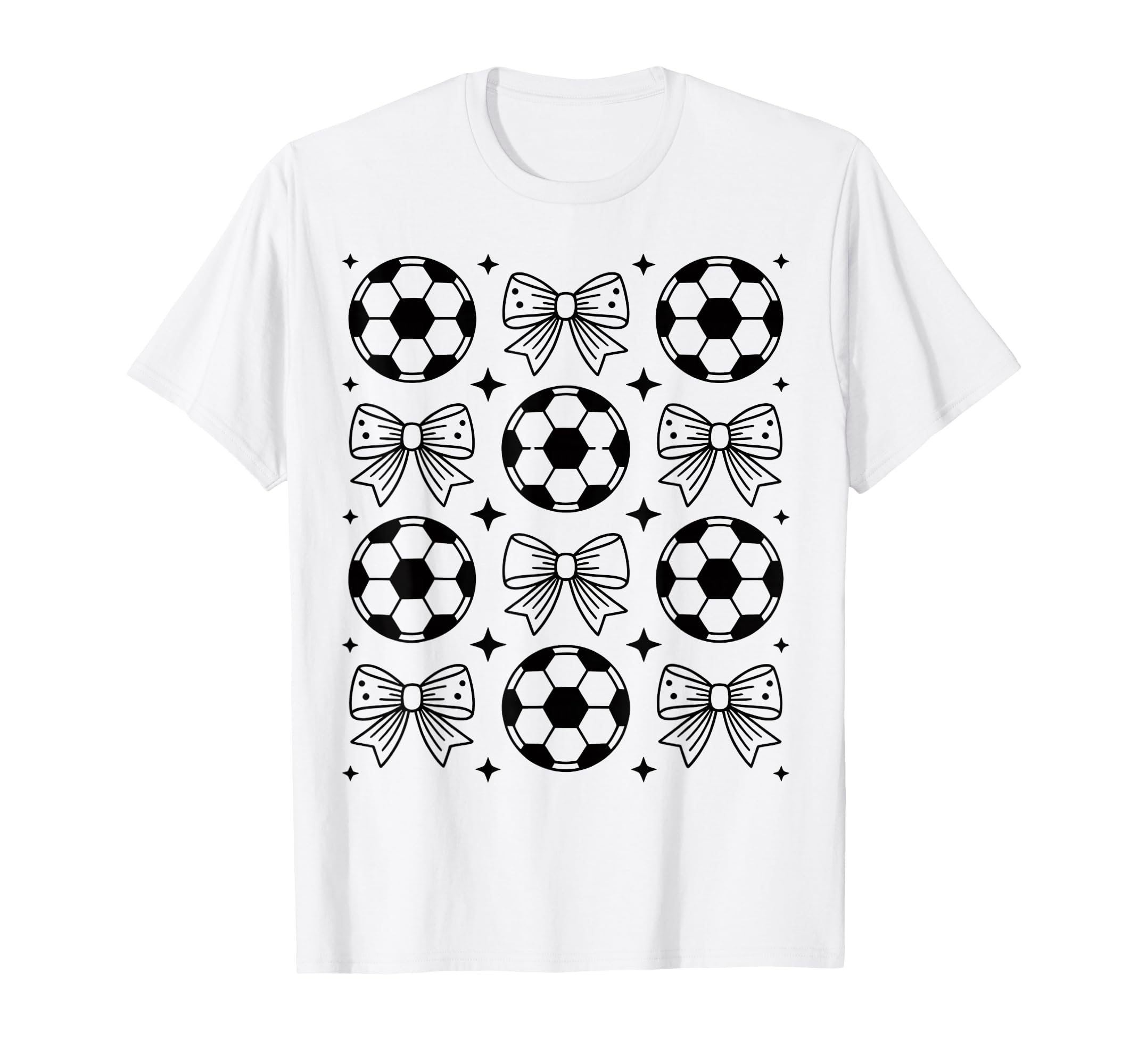 Groovy Soccer Coquette Bow T-Shirt - Casual Everyday Wear for Adults - T-Shirt, Sweatshirt, Hoodie