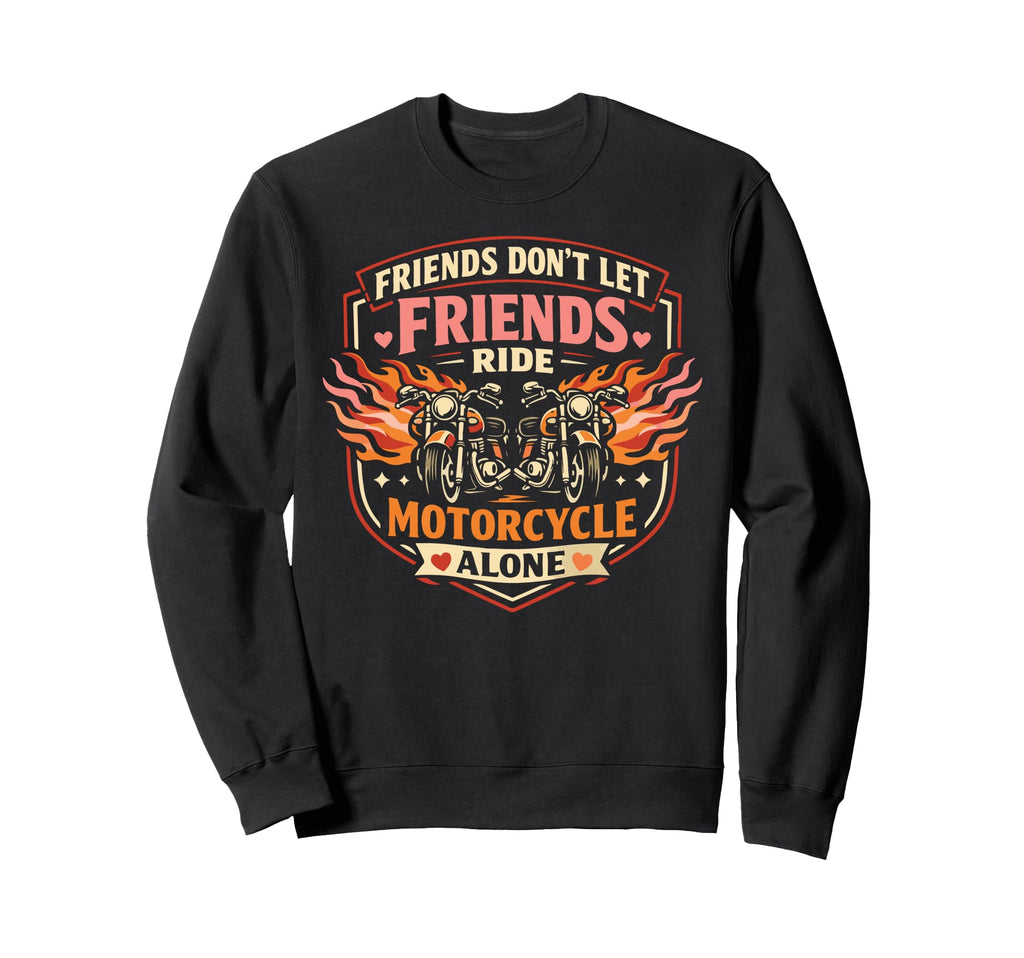 Motorcycle Biker Friends Besties Sweatshirt - Minimalist Print Unisex - T-Shirt, Sweatshirt, Hoodie