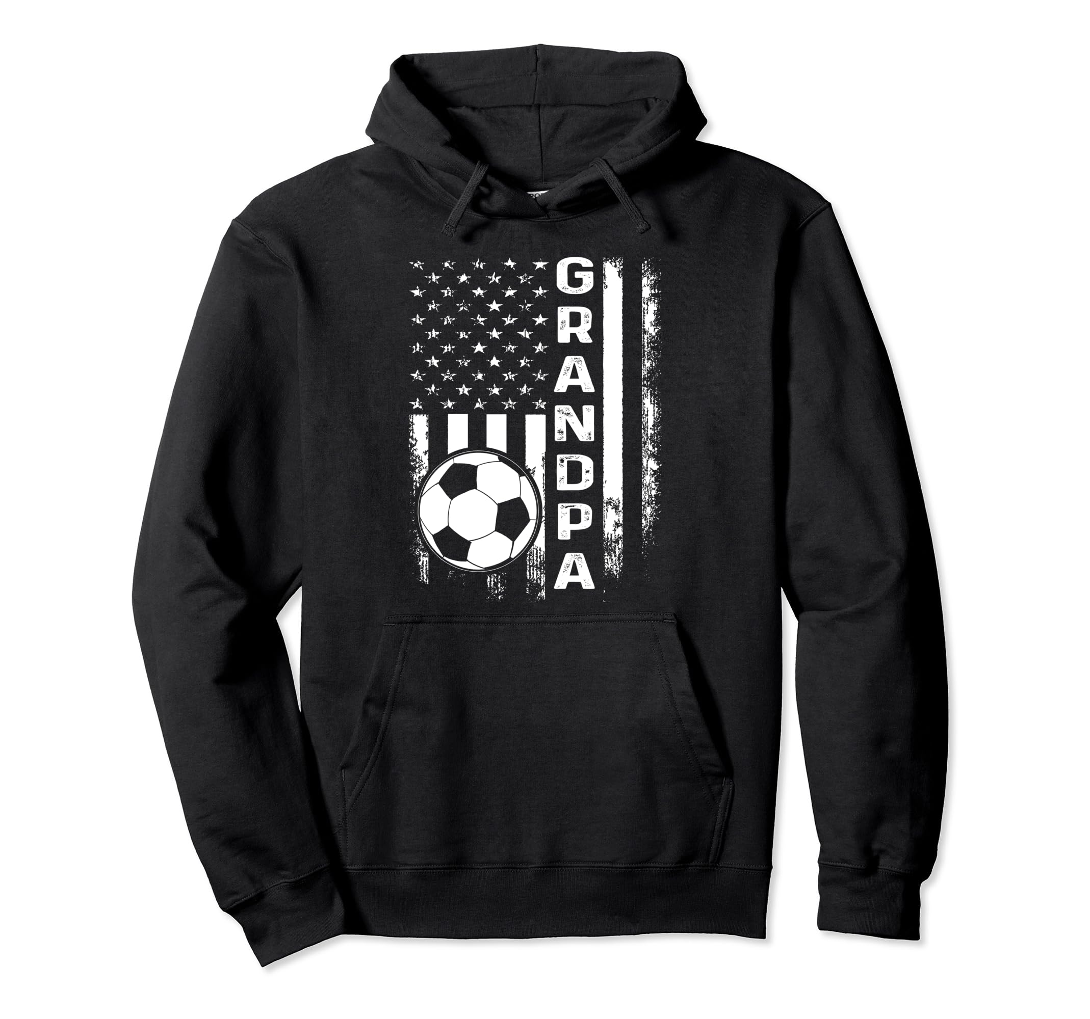 Soccer Grandpa American Flag Hoodie - Trendy Graphic Unisex - T-Shirt, Sweatshirt, Hoodie