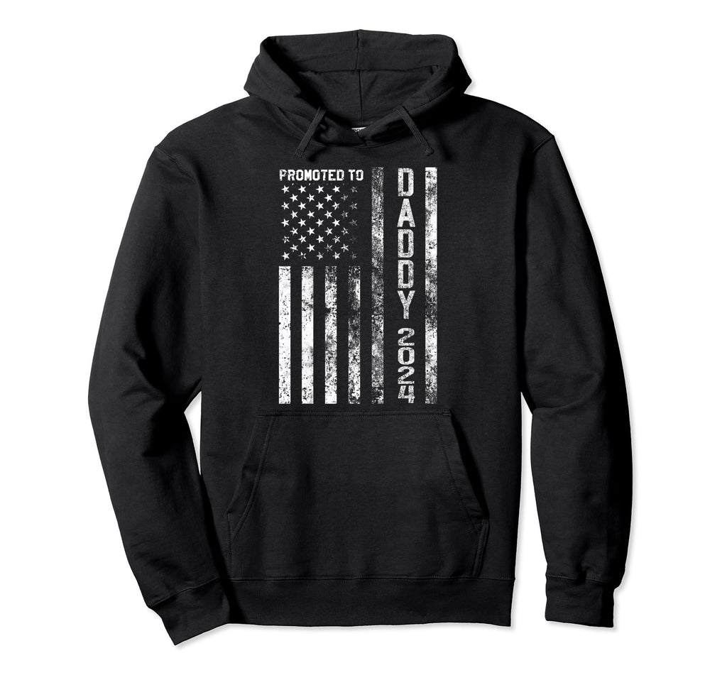 Promoted To Daddy Est 2024 First Time Hoodie - Minimalist Print Men Women - T-Shirt, Sweatshirt, Hoodie