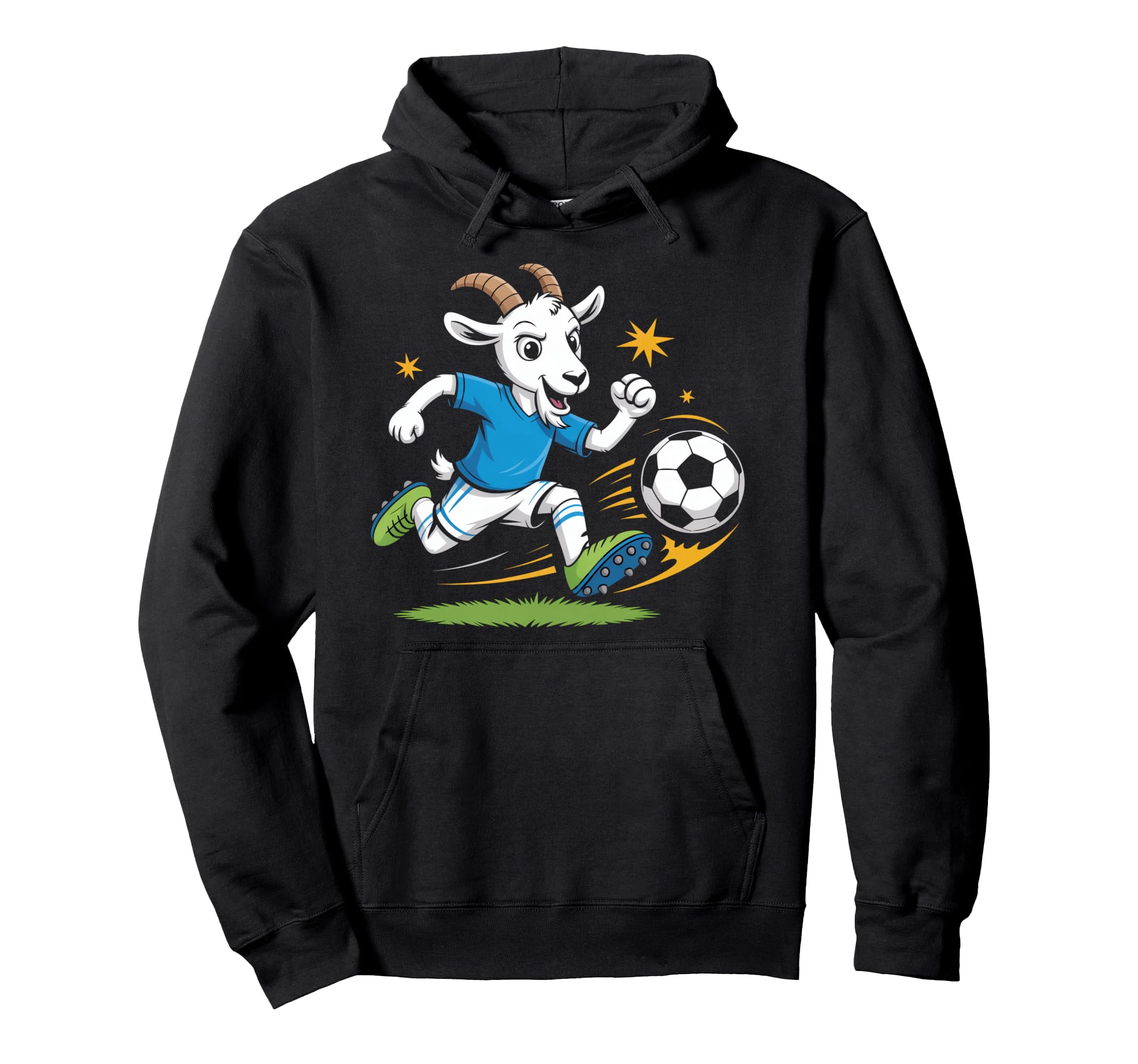 Football Goat Striker Cartoon Soccer Hoodie - Custom Art Print for Adults - T-Shirt, Sweatshirt, Hoodie