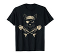 Pirate Black Cat Crossbones Halloween T-Shirt - Unique Graphic for Adults - T-Shirt, Sweatshirt, Hoodie
