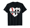 Ball Mom Heart Soccer Baseball Mom T-Shirt - Novelty Apparel for Adults - T-Shirt, Sweatshirt, Hoodie