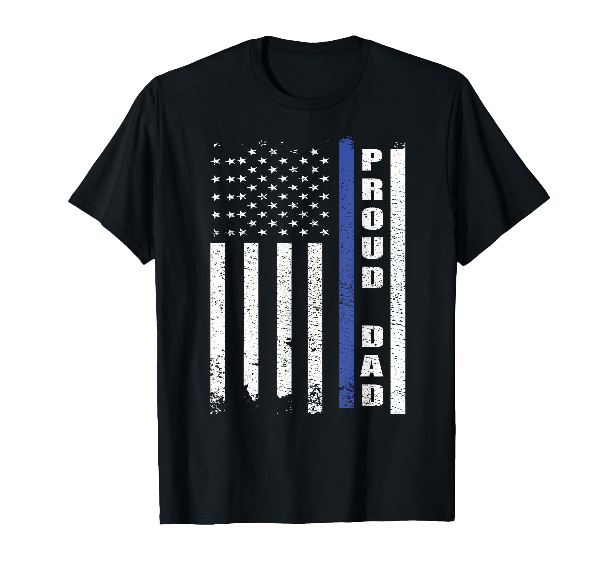 Proud Police Dad Us Flag Cop Police T-Shirt - Aesthetic Graphic Unisex - T-Shirt, Sweatshirt, Hoodie