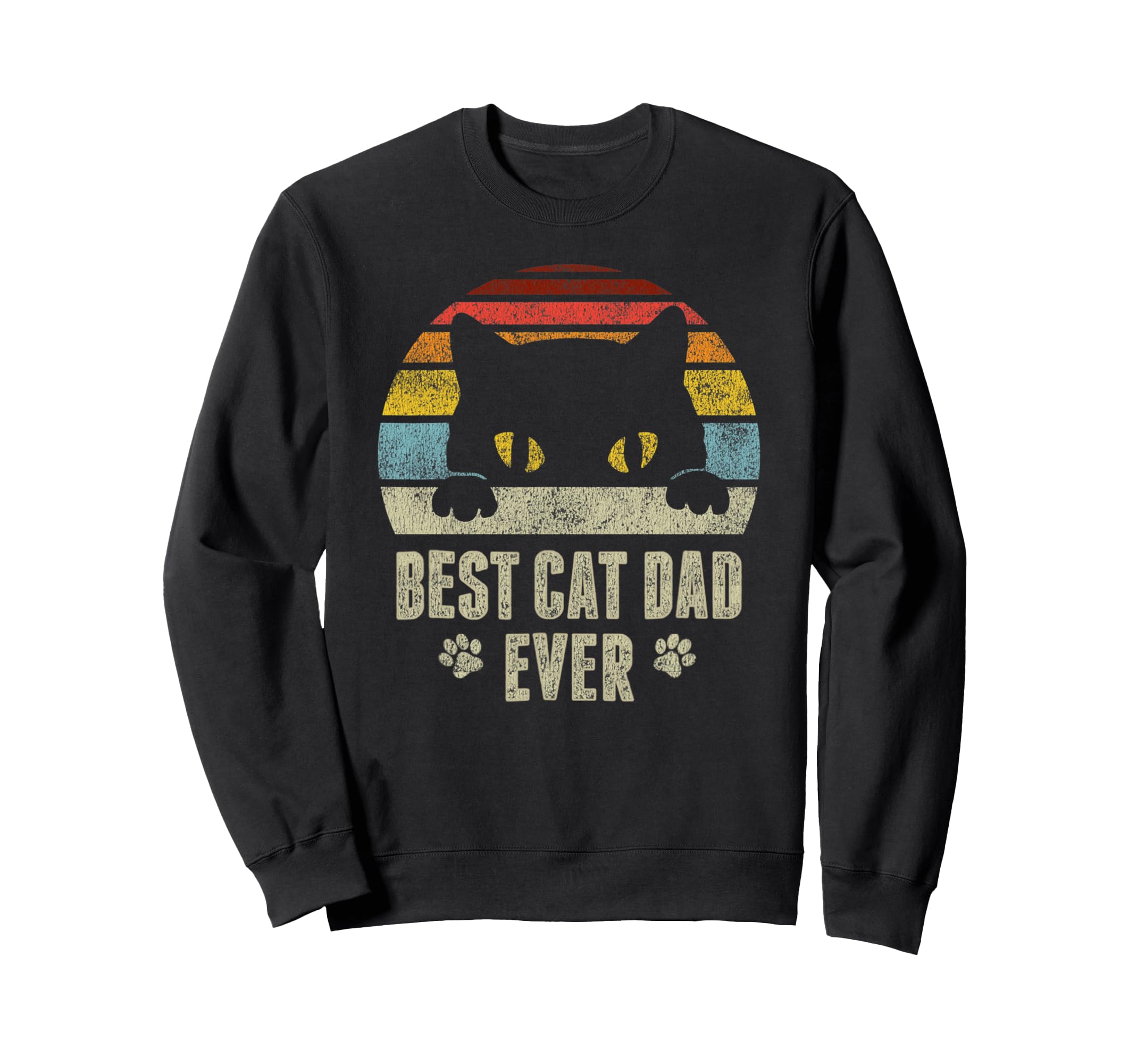 Cats Lover Best Cat Dad Ever Sweatshirt - Minimalist Print Men Women - T-Shirt, Sweatshirt, Hoodie