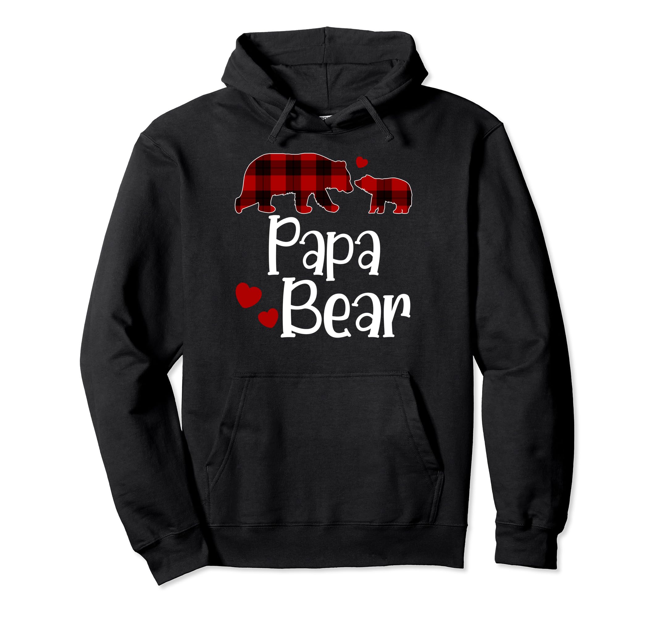 Papa Bear Pajama Red Plaid Buffalo Family Hoodie - Minimalist Print Unisex - T-Shirt, Sweatshirt, Hoodie