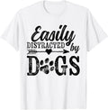 Cute Vintage Easily Distracted By Dogs - Adult & Kids T-Shirts, Sweatshirts & Hoodies apparel design preview 1