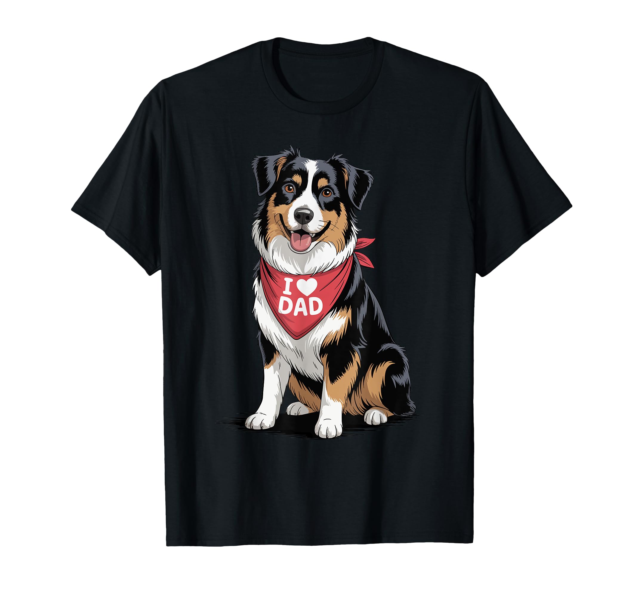 I Love Dad Black Tri Aussie Lover T-Shirt - Minimalist Print Men Women - T-Shirt, Sweatshirt, Hoodie