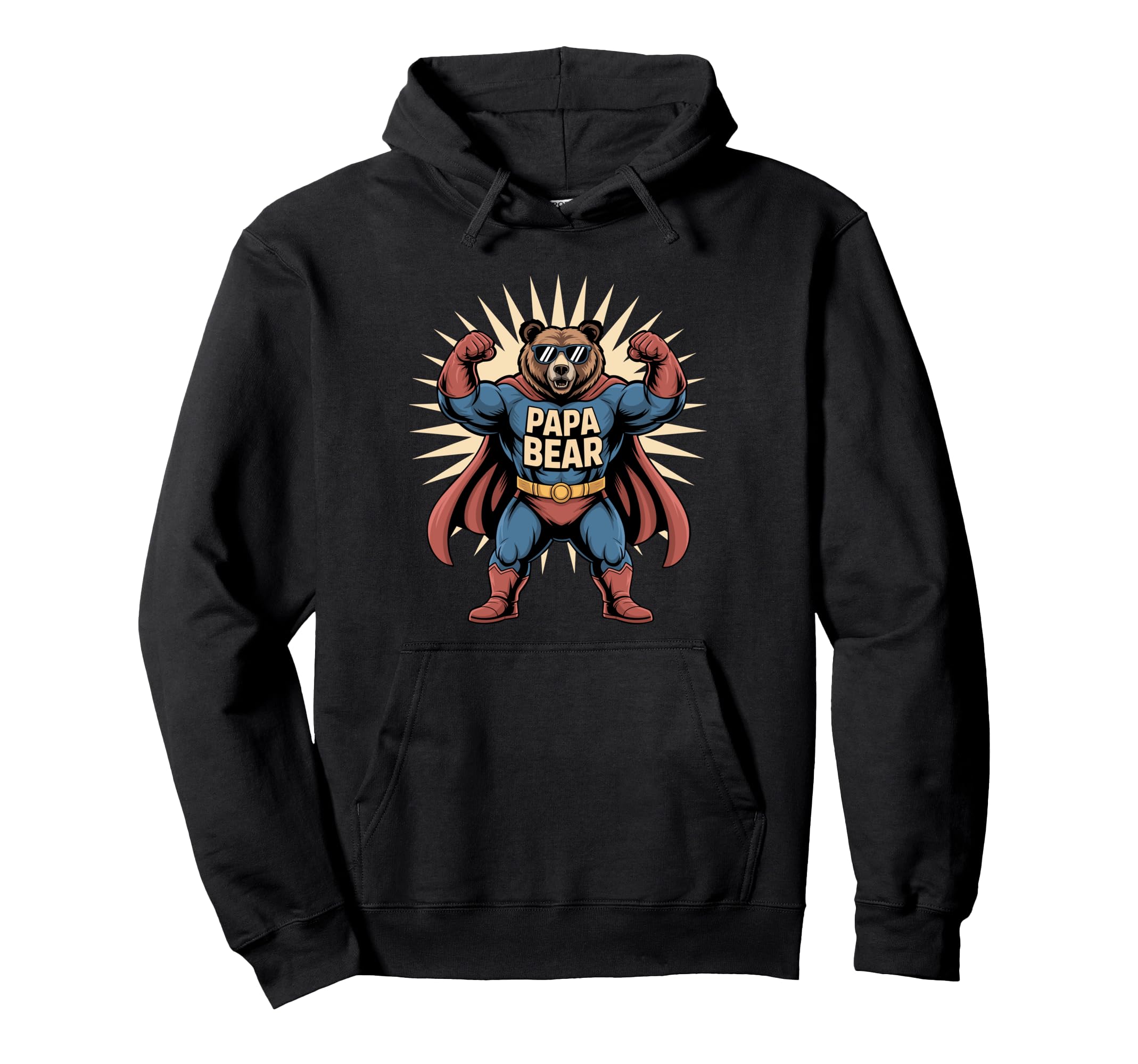Strong Fathers Day Papa Bear Bear Hoodie - Graphic Print for Adults - T-Shirt, Sweatshirt, Hoodie
