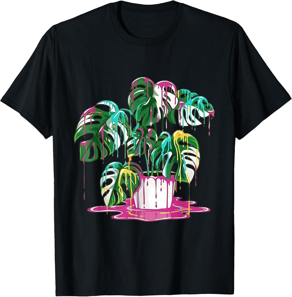 Colorful Dripping Monstera Plant Art Design - Adult & Kids T-Shirts, Sweatshirts & Hoodies apparel design preview 1