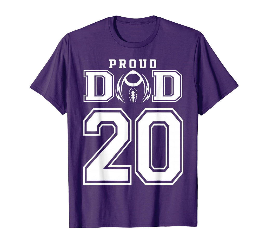 Custom Proud Football Dad Number 20 T-Shirt - Unique Graphic Unisex - T-Shirt, Sweatshirt, Hoodie