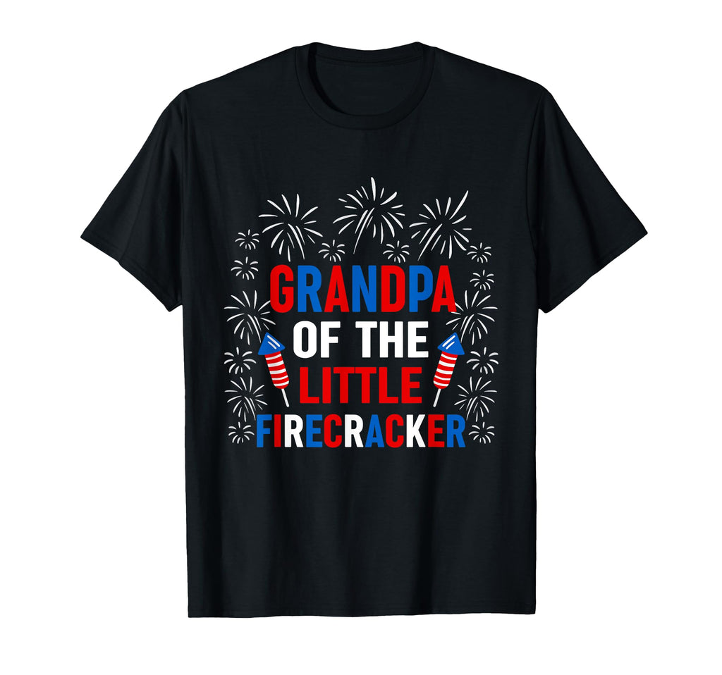 Grandpa Little Firecracker 4Th July T-Shirt - Trendy Graphic for Adults - T-Shirt, Sweatshirt, Hoodie