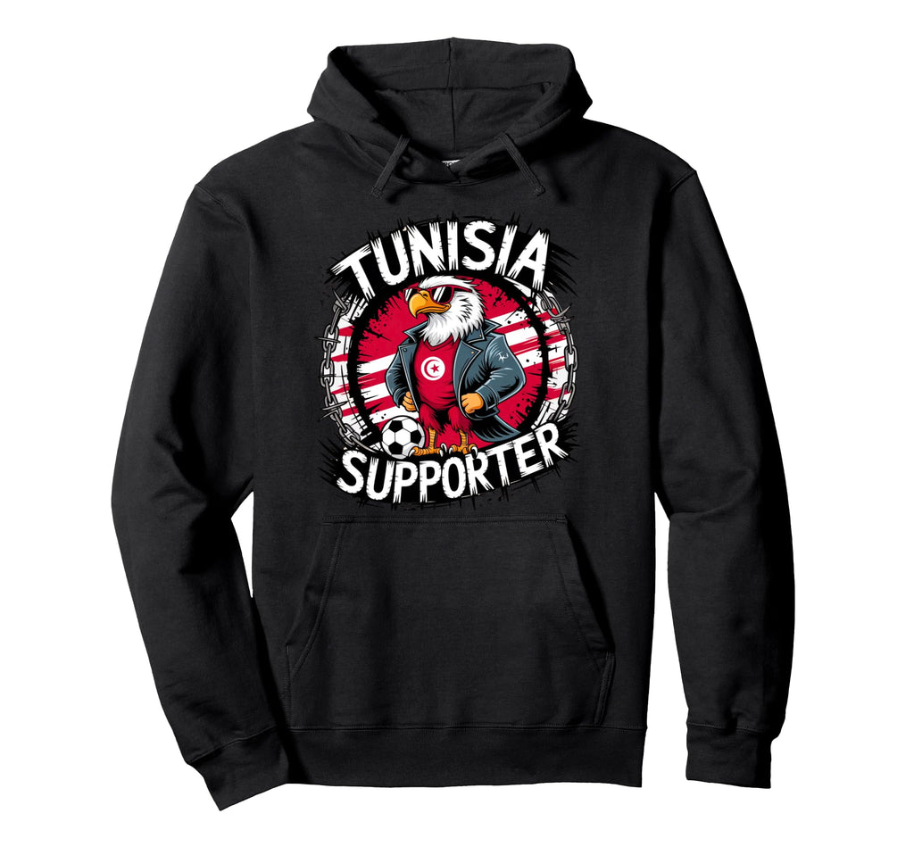Tunisian Flag Football Fans Tunisian Hoodie - Aesthetic Graphic Unisex - T-Shirt, Sweatshirt, Hoodie