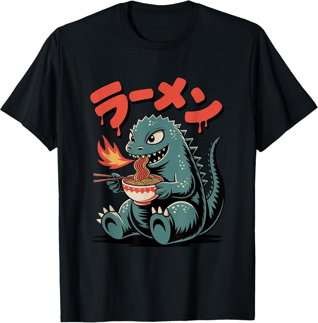 Cute Kaiju Ramen Kawaii Fun Japanese Noodle Food - Adult & Kids T-Shirts, Sweatshirts & Hoodies apparel design preview 1
