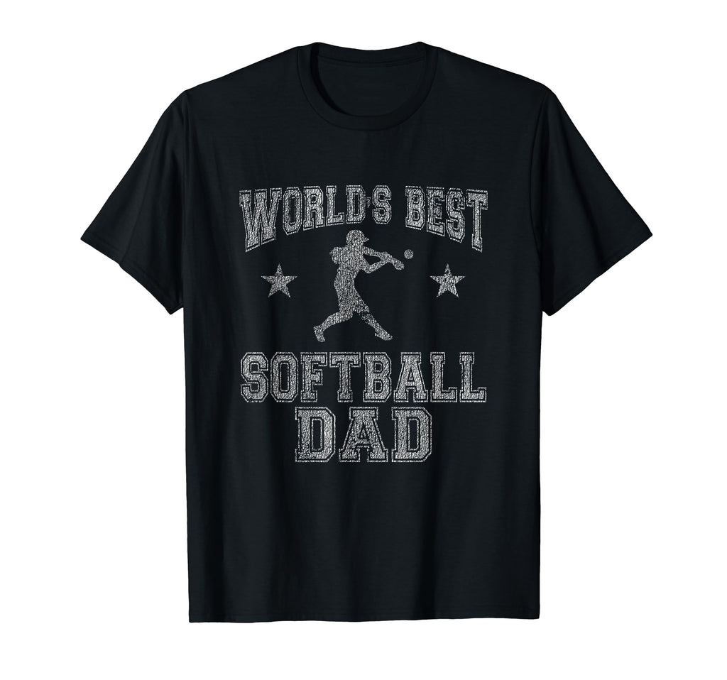 Worlds Best Softball Dad Baseball T-Shirt - Aesthetic Graphic Men Women - T-Shirt, Sweatshirt, Hoodie