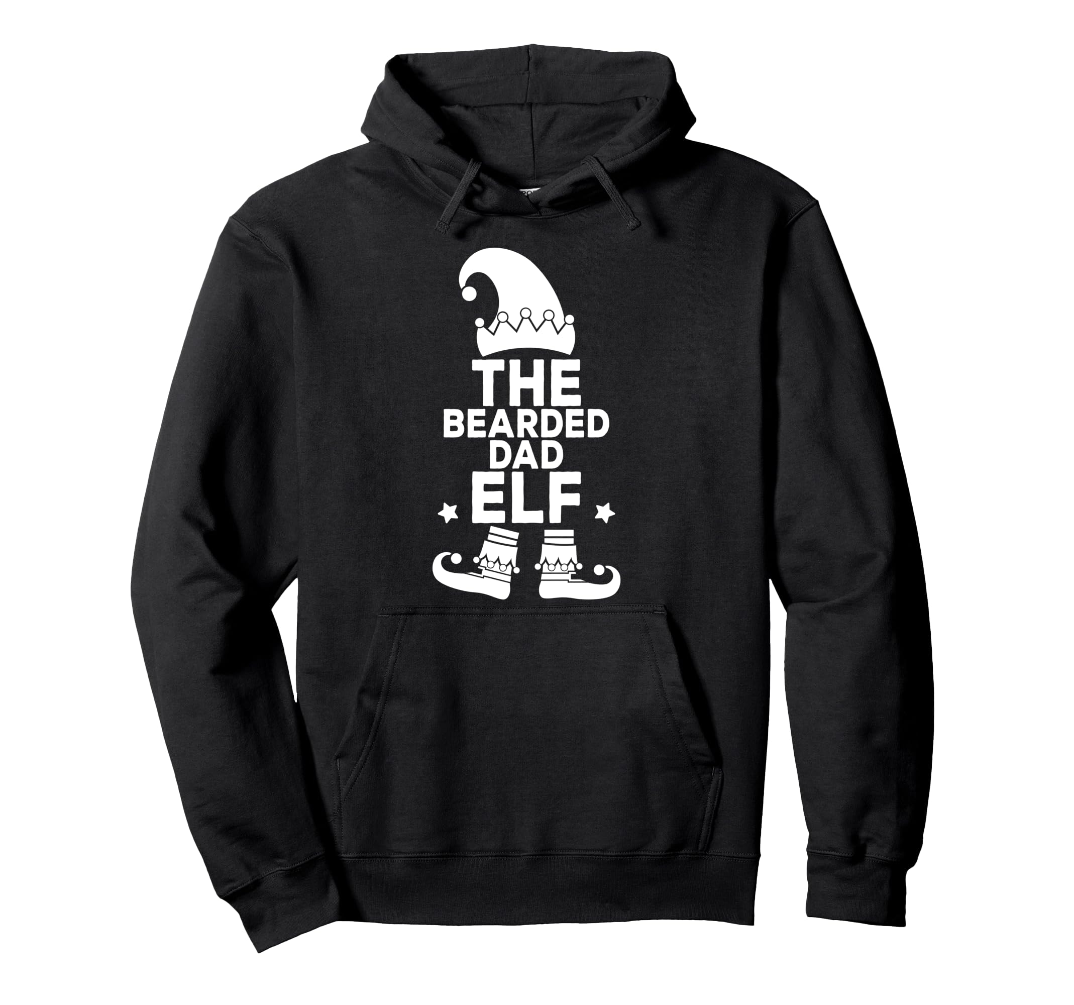 Bearded Dad Elf Funny Family Holiday Hoodie - Unique Graphic Unisex - T-Shirt, Sweatshirt, Hoodie