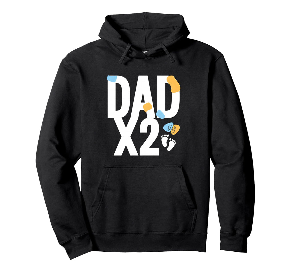 Dad X2 Twin Dad Father Pride Hoodie - Casual Everyday Wear for Adults - T-Shirt, Sweatshirt, Hoodie