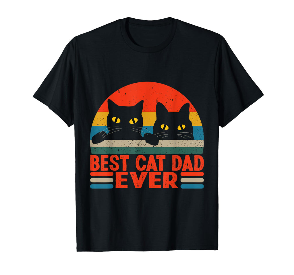 Best Cats Dad Ever Fathers Day Cat T-Shirt - Custom Art Print Men Women - T-Shirt, Sweatshirt, Hoodie