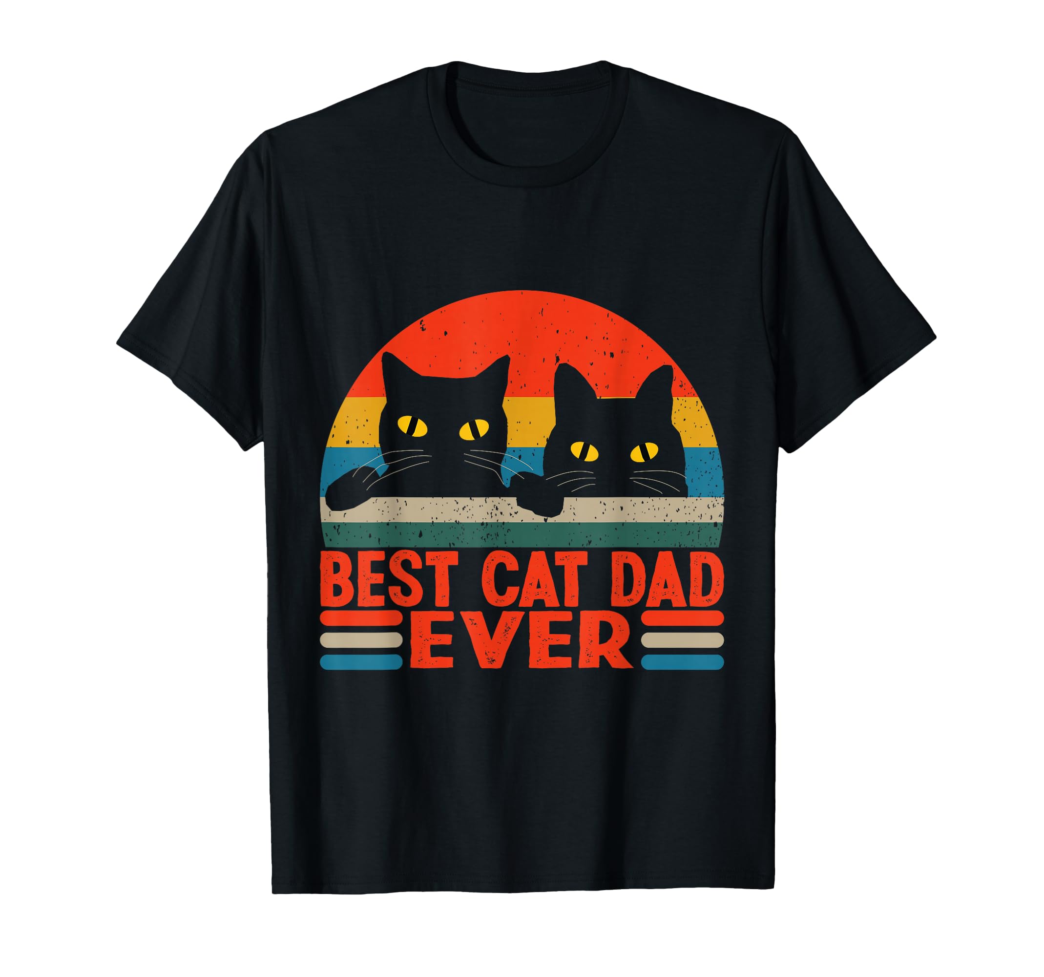 Best Cats Dad Ever Fathers Day Cat T-Shirt - Custom Art Print Men Women - T-Shirt, Sweatshirt, Hoodie