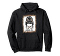 Messy Bun Soccer Mom Leopard Family Hoodie - Aesthetic Graphic Men Women - T-Shirt, Sweatshirt, Hoodie