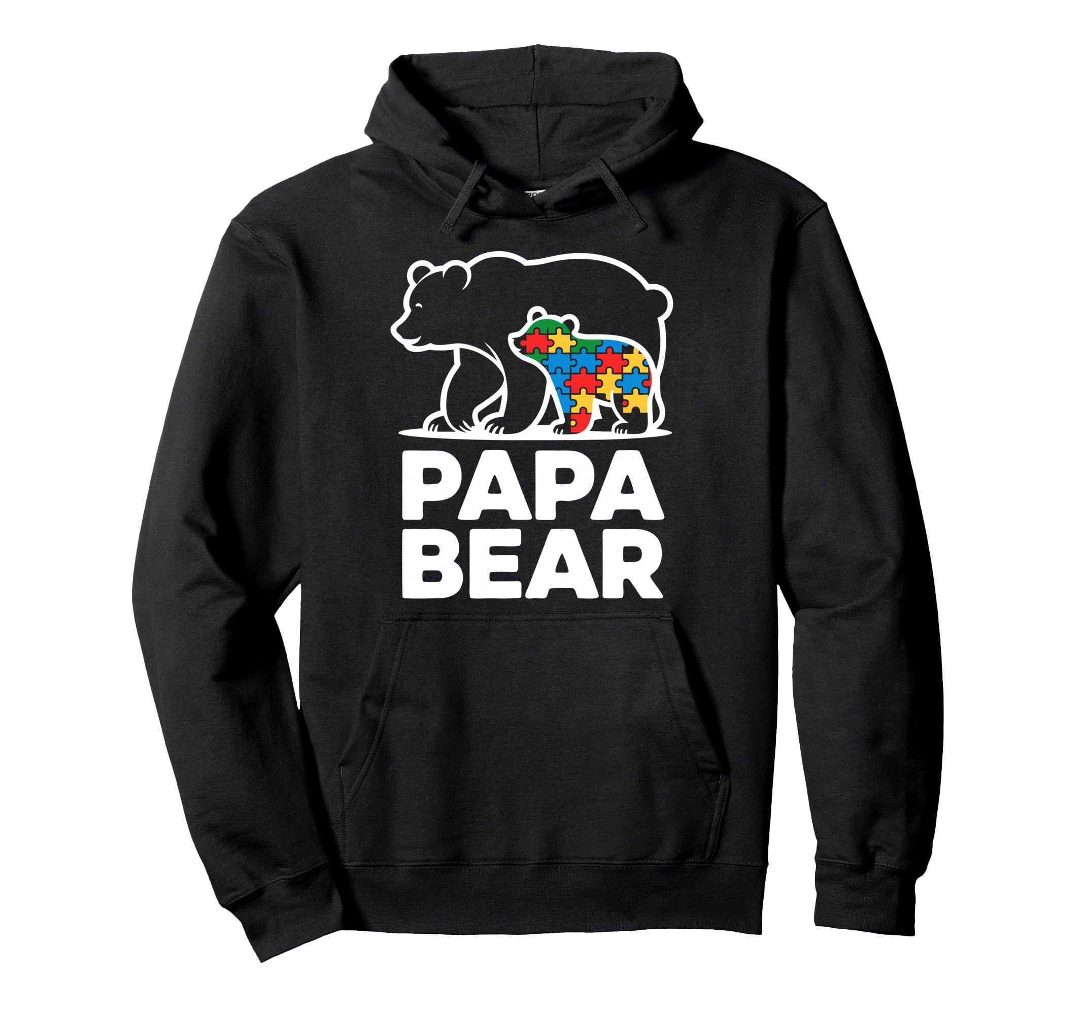 Autism Dad Papa Bear Autistic Child Hoodie - Fun Novelty Design Men Women - T-Shirt, Sweatshirt, Hoodie