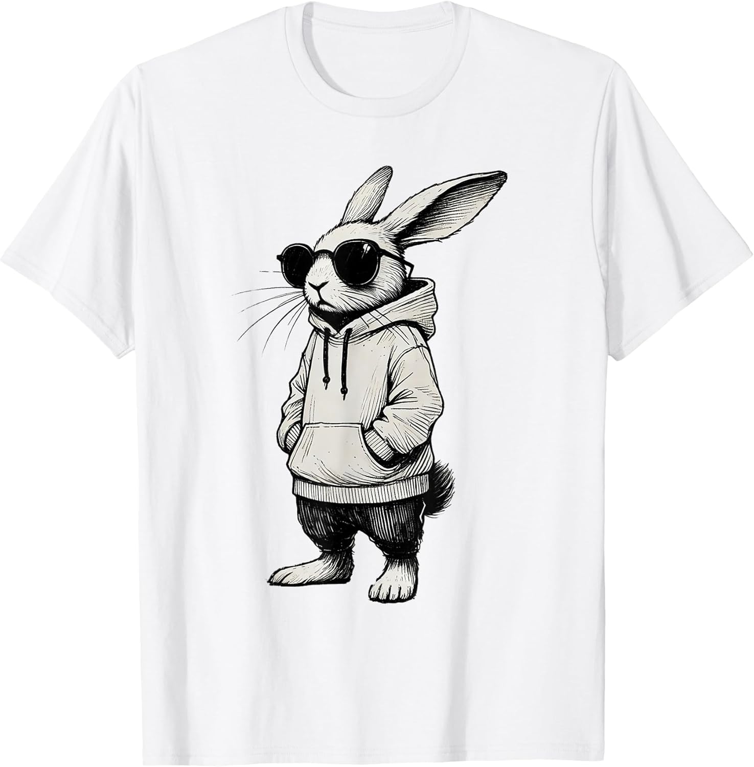 Bunny Face with Sunglasses Easter Day for Boys Men - Adult & Kids T-Shirts, Sweatshirts & Hoodies apparel design preview 1