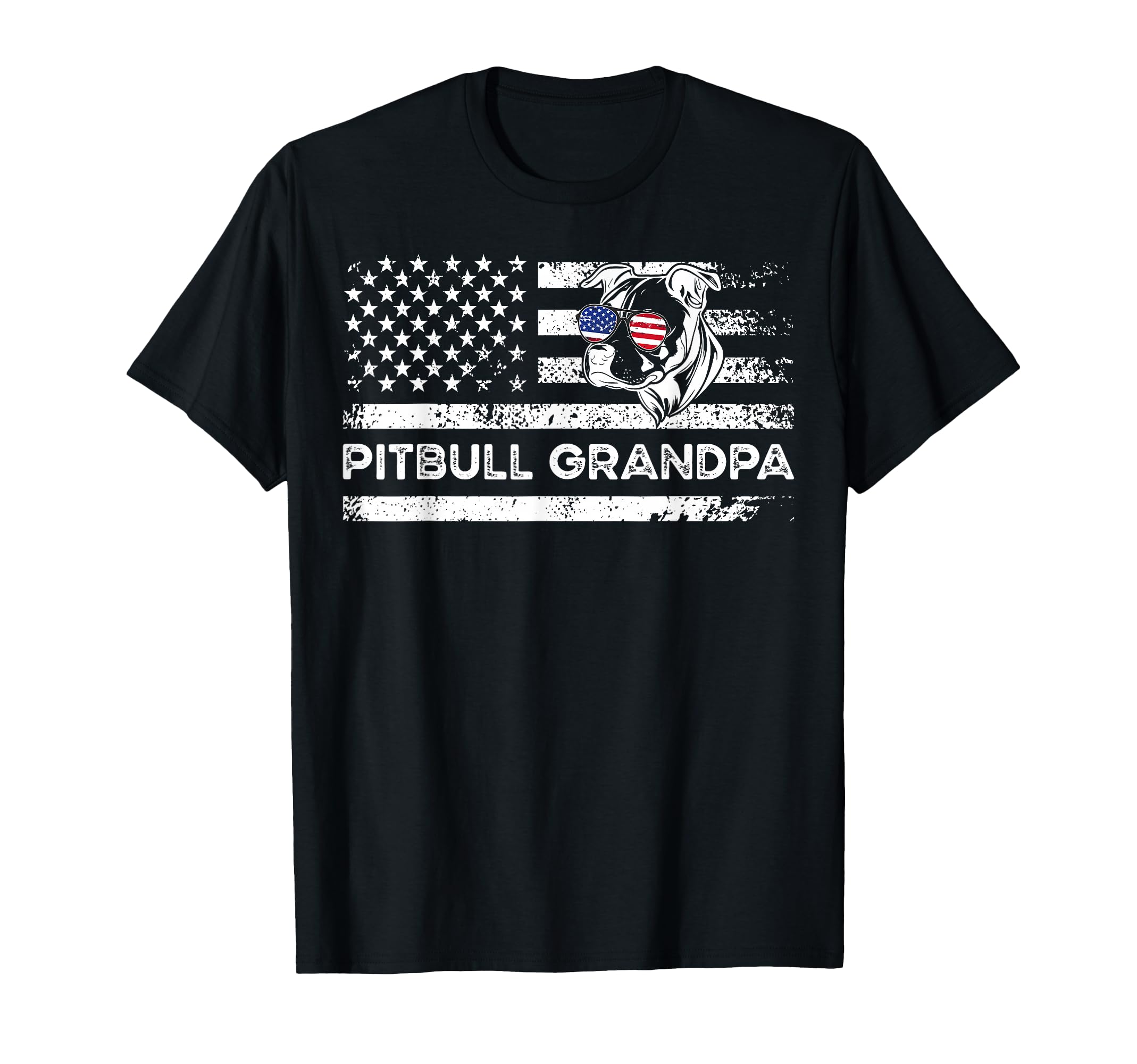 Pitbull Grandpa Us Flag Pitbull T-Shirt - Graphic Print Men Women - T-Shirt, Sweatshirt, Hoodie