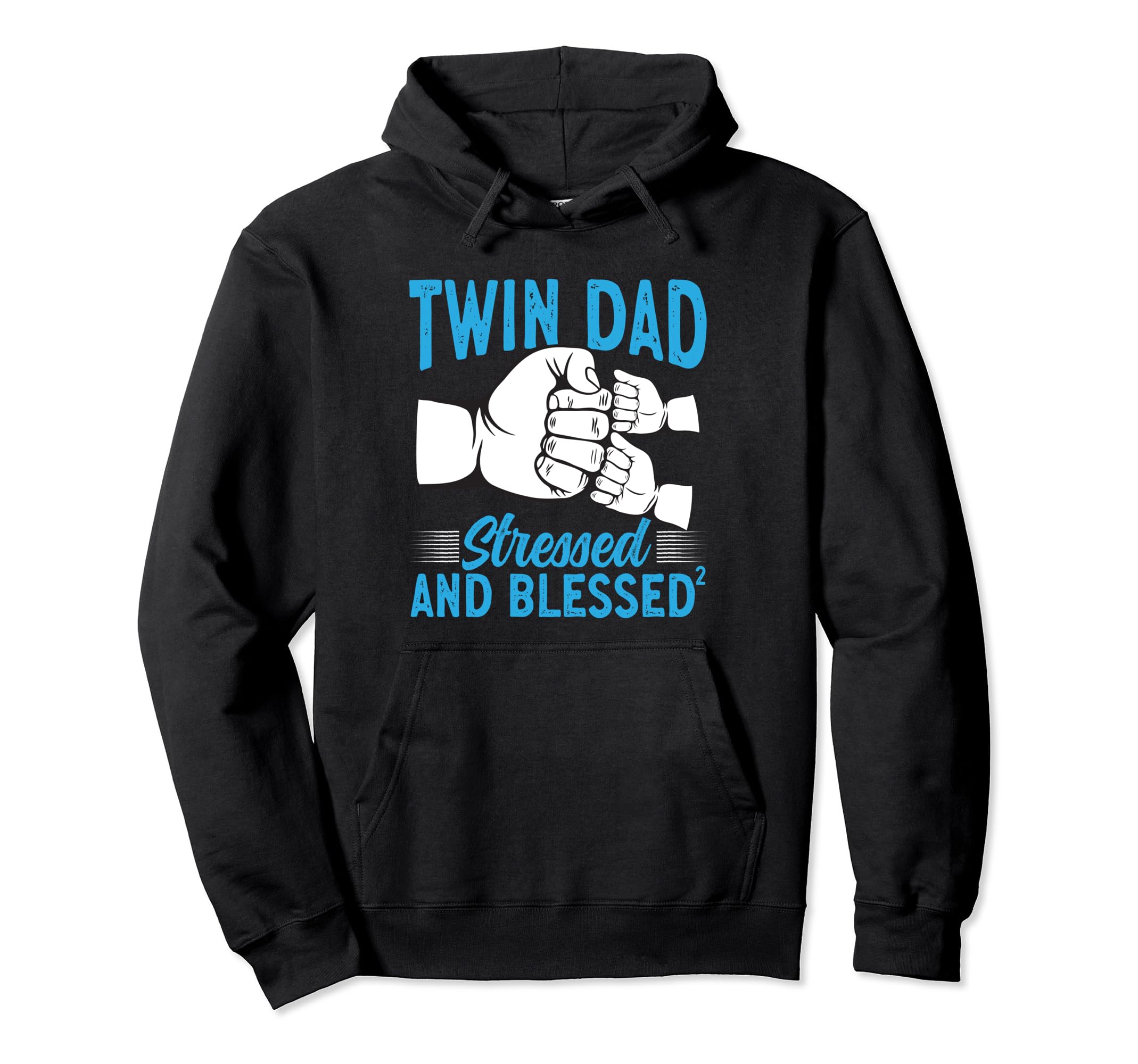 Twin Dad Stressed And Blessed Father Hoodie - Aesthetic Graphic for Adults - T-Shirt, Sweatshirt, Hoodie