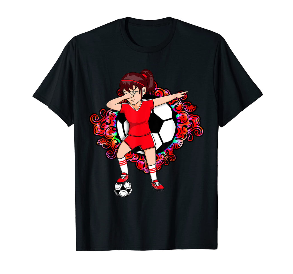 Funny Dabbing Soccer Football Red T-Shirt - Unique Graphic for Adults - T-Shirt, Sweatshirt, Hoodie